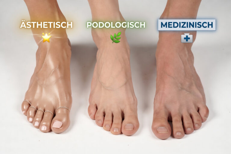 Ästhetische vs. podologische Fußpflege Vergleich – schöne und gesunde Füße