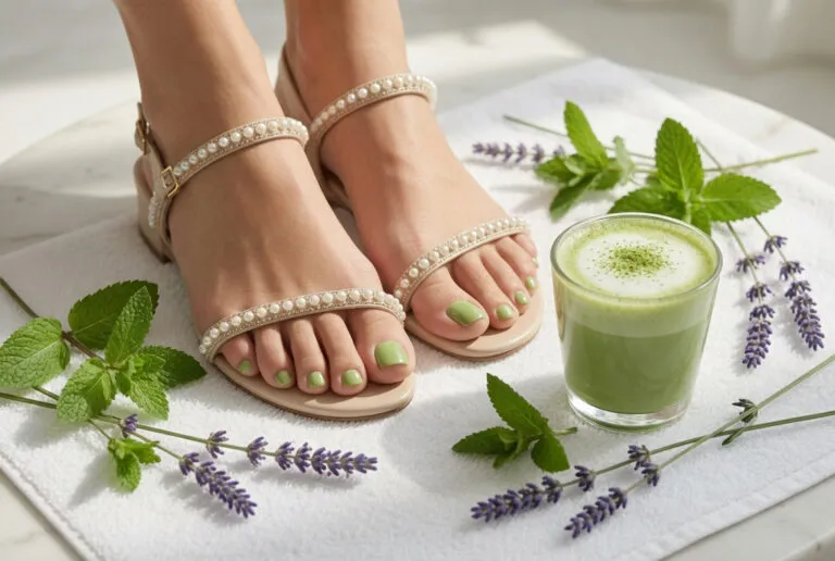 Entspannte Matcha Latte Pediküre mit Wellness-Feeling – Fußpflege Trend 2026