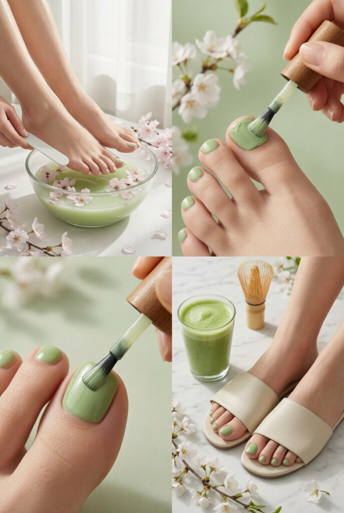 Matcha Latte Pediküre zu Hause Schritt für Schritt – cremiger Green-Trend 2026